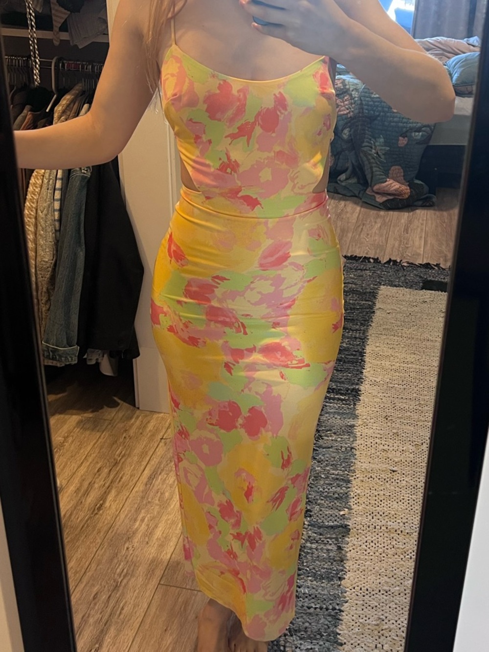 Sabo Skirt Yellow & Orange Print Midi Dress - Women